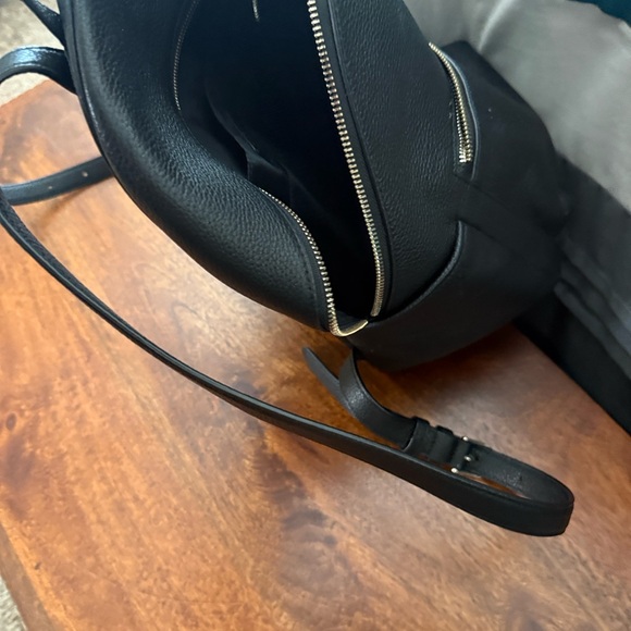 Kate Spade Black Leather Backpack with Silver Zippers - Picture 8 of 14